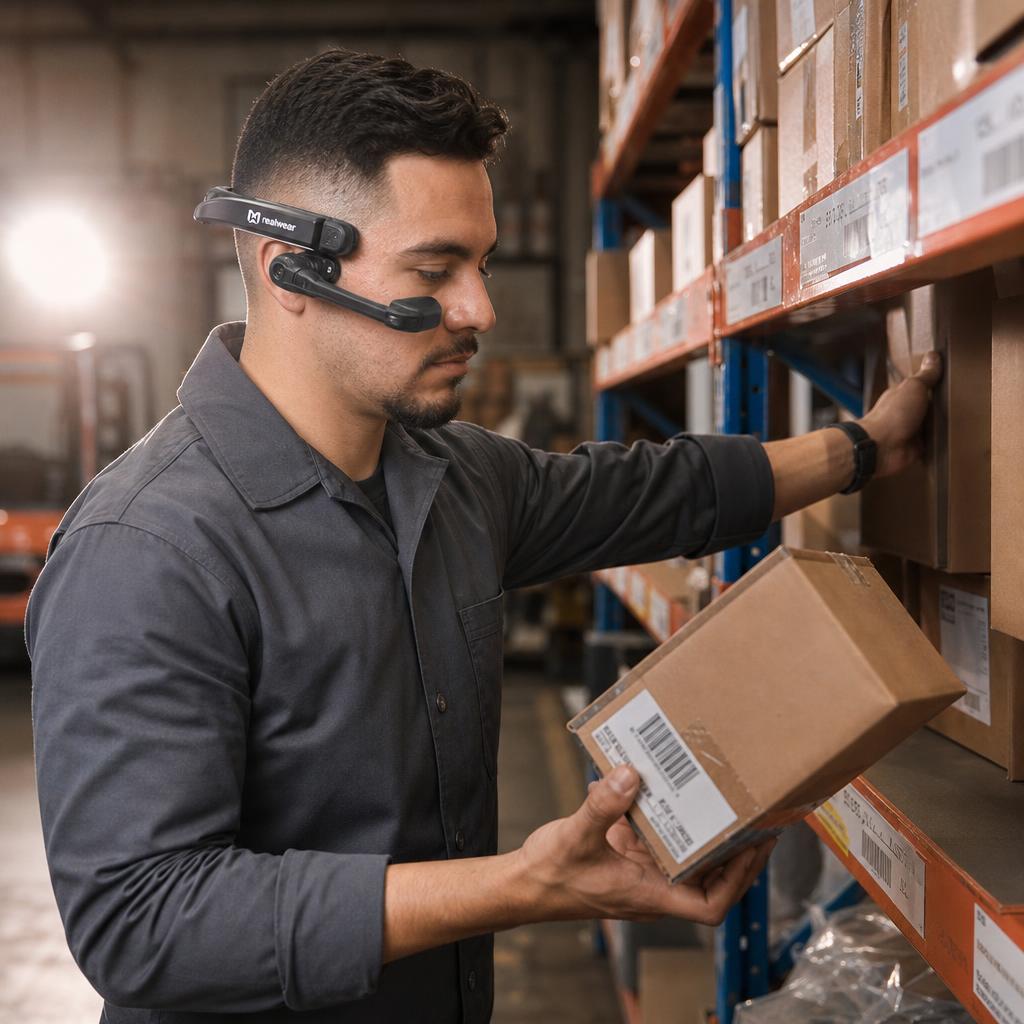 RealWear smart glasses warehouse scanning