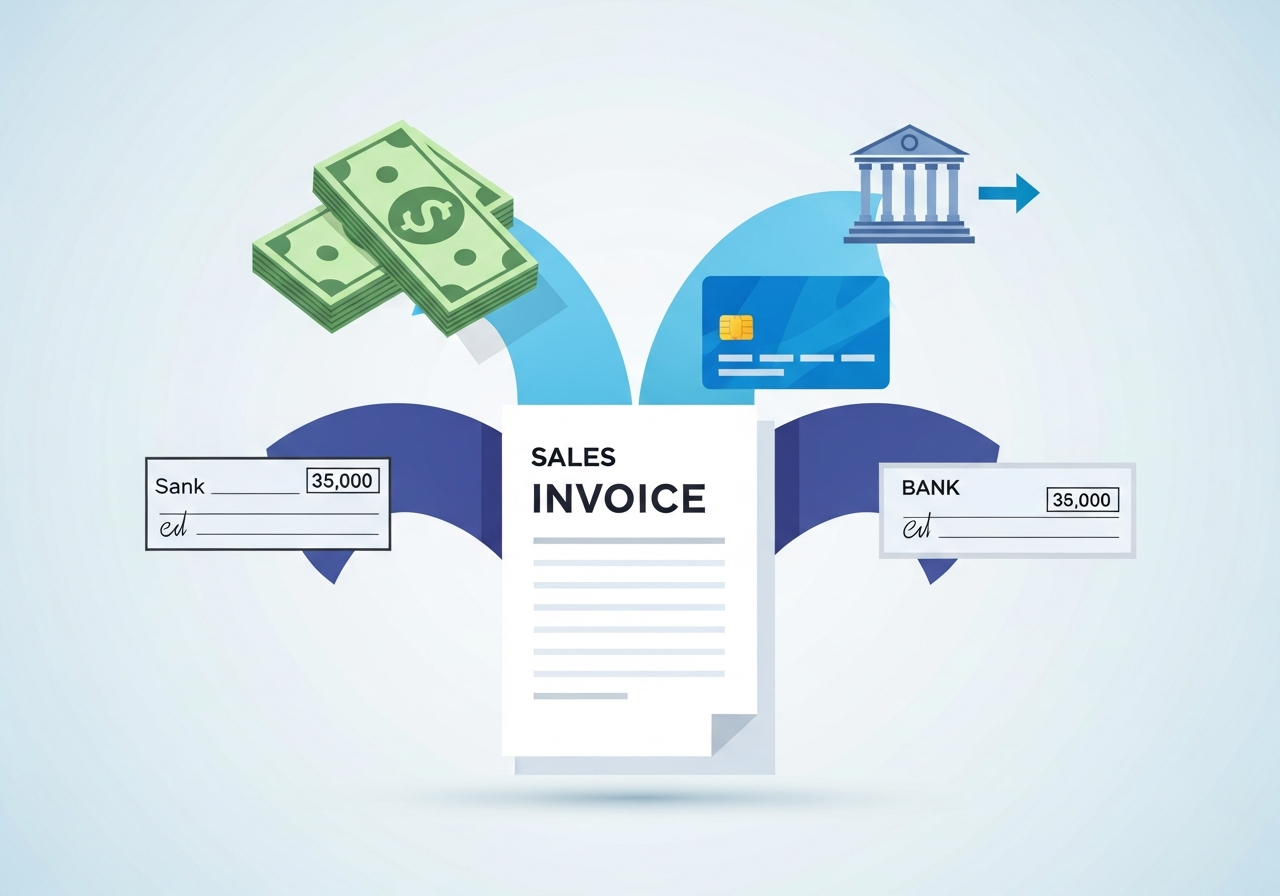 Split & Mixed Payments — one invoice settled with cash, card, cheque and bank transfer